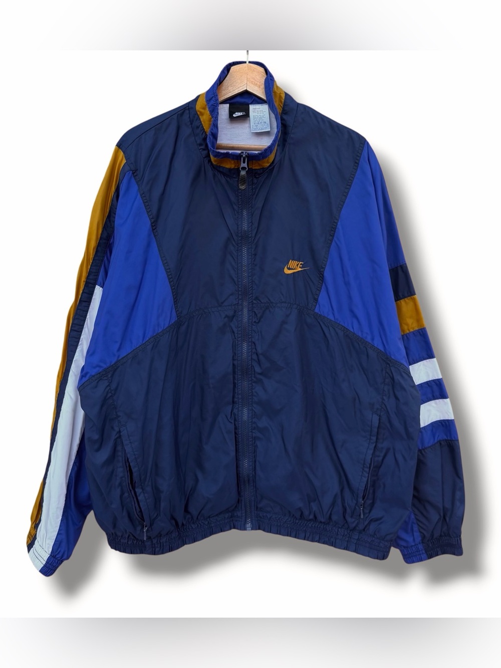 Vintage 90s Nike Windbreaker Jacket Navy/Purple Size XL Colorblock Striped
